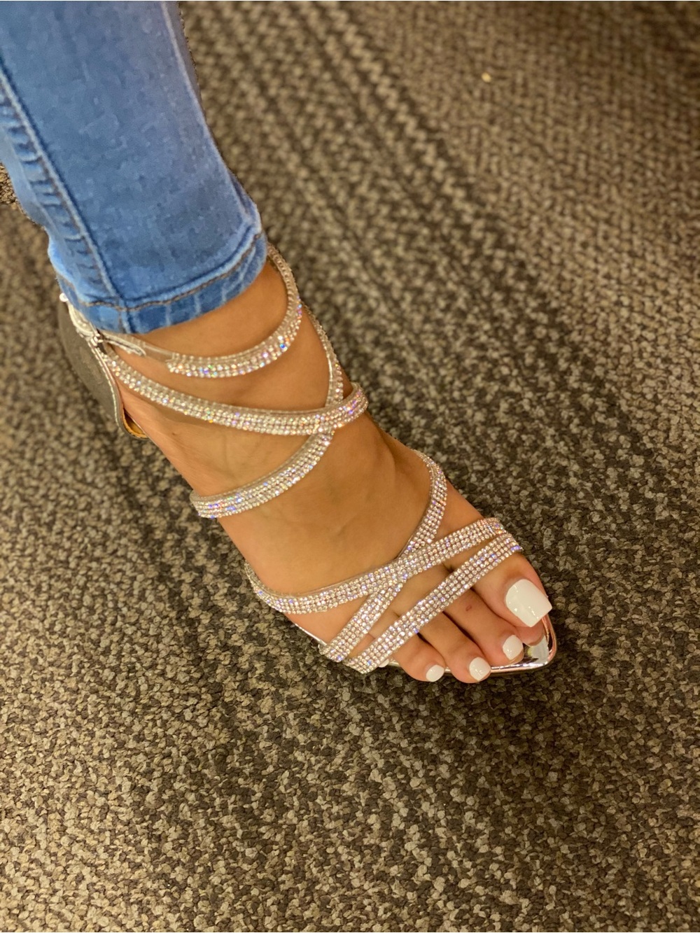 Elegant Silver Strappy Heels - Picture 13 of 16